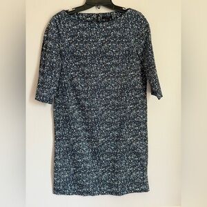 COS Elegant Blue Abstract Shift Cotton Dress